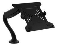 Mount-It! Laptop Desk Arm | Swivel Laptop Stand with Gas Spring Arm | Height Adjustable Laptop Arm Mount for MacBook, Dell, HP & 11-15 Inch Laptops