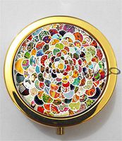 BlackKey Bohemian Pattern 3-Compartment Decorative Pocket Gift Box Case Organizer for Pill, Color 2 -2074