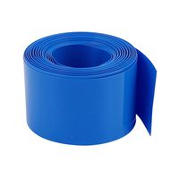 uxcell 32mm Flat Width 10M Length PVC Heat Shrink Tube Blue for 18650 Batteries