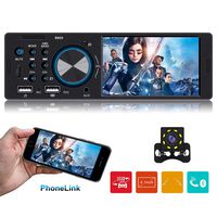 Single Din Car stereo with Bluetooth Car Stereo with bakcup camera Car Radio Player Car Audio with 4.1 Inch HD Screen support Steering Wheel Remote Control