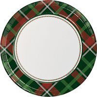 Creative Converting 8-Count Sturdy Style Dinner/Large Paper Plates, Tartan Tidings