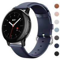 EZCO Leather Bands Compatible with Samsung Galaxy Watch Active 2 / Active/Gear Sport/Galaxy Watch 42mm, Soft Classic Genuine Leather Watch Strap Replacement Wristband Accessories Man Women