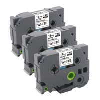 3-Pack TZe-241 3/4 Inch P Touch 18mm 0.7 Laminated White Tape Compatible Brother TZe241 Black on White for Brother P Touch PTD210 PTD400 PTD450 Label Maker, 3/4 Inch x 26.2 Feet