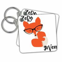 3dRose Key Chains Zero Fox Given, Set of 2, 2.25 x 2.25" (kc_270955_1)