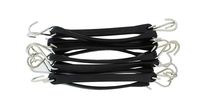 ABN EPDM Rubber Straps - 10in Black Rubber Tie Down Straps with Hooks (18in Max Stretch) Rubber Bungee Cords, 10 Pack