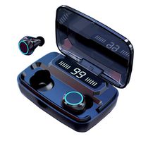BE02 True Wireless Earbuds LED Display Bluetooth Earbuds Touch Control Wireless Earphones Bluetooth Earphones Headphones for Women and Men (1-Black)
