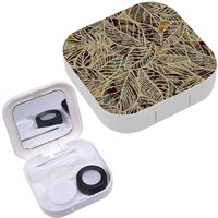 Portable Contact Lens Case Box Travel Kit Mirror + Bottle + Tweezers Container Holder [ Floral Paisley ]