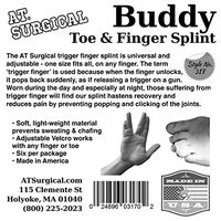 AT Surgical Adjustable Soft Lightweight Buddy Toe and Trigger Finger Splint for Fingers Unlock