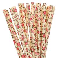 Biodegradable Paper Straws Rose And Yellow Floral (75)