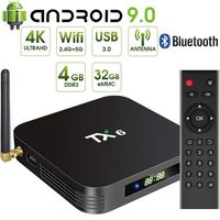 Android 9.0 TV Box,Pendoo TX6 Android TV Box 4GB DDR3 32GB EMMC Dual WiFi 2.4G+5G Bluetooth Quad Core 3D 4K Ultra HD H.265 USB3.0 Android TV Box