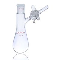 Laboy HMF050115 Glass 25 mL Airless-Ware Reaction/Storage Schlenk Flask with 14/20 Joint