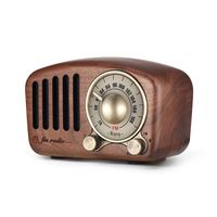 Vintage Radio Retro Bluetooth Speaker - Mifine Walnut Wooden FM Radio with Old Fashioned Classic Style, Strong Bass Enhancement, Loud Volume, Supports Bluetooth 4.2 AUX TF Card MP3 Player (Walnut)