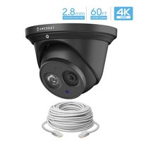 Amcrest UltraHD 4K Outdoor Security IP Turret PoE Camera, 164ft NightVision, 2.8mm Lens, IP67 Weatherproof, MicroSD Recording (128GB), Cat5 60 Foot Ethernet Cable (IP8M-T2499EB-28MM-CAT5ECABLE60)