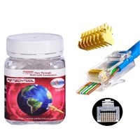 CAT6 Connector - End pass through Ethernet 8P8C modular plug for 24Awg 50 Pack