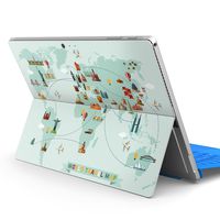 igsticker Ultra Thin Premium Protective Back Stickers Skins Universal Tablet Decal Cover for Microsoft Surface Pro 4/ Pro 2017/ Pro 6(2018) 014129 World map　Illustration