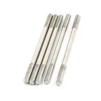 5pcs 3mm Dia Thread 50mm Length Gray Steel Tight Adjustable Pushrod