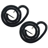 YOLISTIC (Value Pack of 2) Handset Cord Coiled Telephone Phone Cable Black (Coiled Length 1.2 to 10 feet Uncoiled)