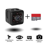 Mini Hidden Spy Camera Portable Small 1080P Wireless Cam with Night Vision and Motion Detection for Nanny/Housekeeper, Security Sports Camera (Black (with 32 GB Card))