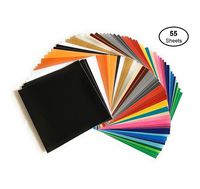 Self Adhesive Vinyl Sheets, 55 Pack 12"x12" Assorted Colors by AD American Deluxe Vinyl Craft, Premium Permanent Vinyl Bundle for Cricut Maker, Silhouette Cameo Vinyl, Cricut Vinyl Explore Air, Decals