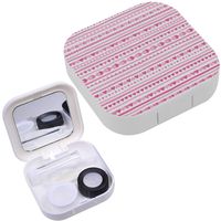 Portable Contact Lens Case Box Travel Kit Mirror + Bottle + Tweezers Container Holder [ Geometrical Tiny ]