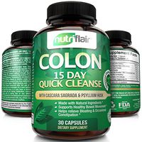 NutriFlair® 15 Day Quick Colon Cleanse, 30 Capsules - Advanced Cleansing Formula Pills: Supports Weight Loss, Healthy Bowel Movement, Detox, Increased Energy Levels