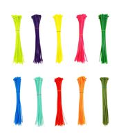 Summer-Home 500Pcs 8" Multicolor Self-Locking Nylon Cable Wire Zip Ties 10 Colors (Fluorescent Green, Yellow, Pink, Blue, Red, Sky Blue, Purple, Green, Orange, Dark Green)