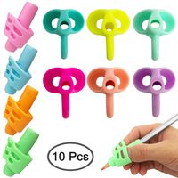 SENHAI Pencil Grips, 10Pcs Children Writing Aid Grip Trainer Posture Correction Tool for Kids Preschoolers Children Adults Special Needs for Lefties or Righties - Assorted Colors