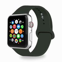 IYOU Sport Band Compatible with Watch Band 38MM 42MM 40MM 44MM, Soft Silicone Replacement Sport Strap Compatible with 2018 Watch Series 5/4/3/2/1(Dark Olive,38MM, S/M)