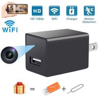 Mini USB Charger Spy Camera WiFi Hidden Camera Portable Full HD 1080P Wireless Small Indoor Home Security USB Charger Camera Nanny Cam with Motion Detection