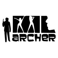 Archer Cartoon TV SERIIES Title Vinyl Stickers Symbol 6" Decorative DIE Cut Decal for Cars Tablets LAPTOPS Skateboard - White Color
