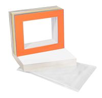 Golden State Art, Pack of 25 Mixed Colors Pre-Cut 11x14 Picture Mat for 8x10 Photo with White Core Bevel Cut Mattes Sets. Includes 25 High Premier Acid Free Mats & 25 Backing Board & 25 Clear Bags
