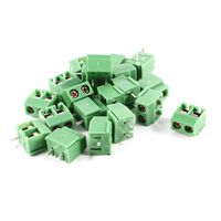 DBParts 20pcs 2-Pin (2 Pole) Plug-in Screw Terminal Block Connector 5mm Pitch Panel PCB Mount DIY