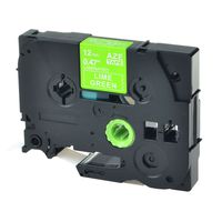 NineLeaf Label Tape Replacement Compatible for Brother P-Touch TZE-MQG35 TZ-MQG35 TZ MQG35 TZE MQG35 Adhesive Laminated White on Lime Green Labelling Tapes (1/2/0.47 inch 12mmx5m) 1 Pack