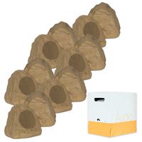 Theater Solutions 12R6S Outdoor Sandstone 6.5" Rock 12 Speaker Set with Wire for Yard Pool Spa Patio Garden