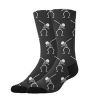 GLORY ART Dabbing Skeleton Funny Unisex Premium Cotton Socks Funny Colorful Pattern Autumn Winter Socks Slipper Warm Socks