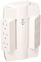 Globe Electric 6-Outlet Swivel Space Saving 2 USB Port Surge Protector Wall Tap, Android, iPad, iPhone, iPod Compatible, 2100 Joules, 2.1 AMP Charge, White Finish 7791301