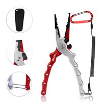 wolfyok Aluminum Fishing Pliers, Stainless Steel Hook Removers Pliers, Rustproof Saltwater Split Ring Tool & Braid Line Cutters with Sheath and Lanyard