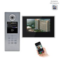 7" Wired WiFi Video DoorPhone Doorbell Intercom System with IR-Cut HD 1200TVL Wired CCD Camera Night Vision Jeatone 1 Monitor 1 Camera for Building