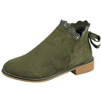 Clearance for Shoes,AIMTOPPY Ladies Bow Lace Flat Casual Solid Color Single Boots