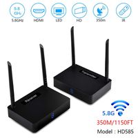 measy HD585 Wireless Audio Transmitter and Receiver Wireless HDMI Adapter/Extender Kit 350m with IR PassThrough Work with Monitoring Equipment Support 8 Groups of Channel Selection (576P)