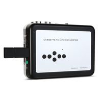 FORE Nostalgia USB Cassette/Tape Converter/Player with Thumb/Flash Drive USB Disk Tape-to-MP3 Adapter/Transfer-Silver&Black