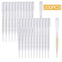 200PCS 3ml Disposable Plastic Transfer Pipettes, Moveland Calibrated Dropper Suitable for Essential Oils & Science Laboratory
