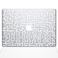 The Decal Guru Think Maze MacBook Decal Vinyl Sticker - 11" MacBook Air - White (1296-MAC-11A-W)