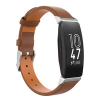 TiMOVO Replacement Band Compatible with Fitbit Inspire/Inspire HR/Ace 2, Pure Color Leather Band Watch Strap for Women Soft Sport Wrist Bands fit Fitbit Inspire/Inspire HR/Ace 2 - Brown