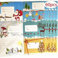 MZYARD Tags Labels Adhesive Stickers Santa Snowmen Xmas Tree Deer Holiday Decorative(6 Different Designs)