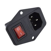 URBEST Inlet Module Plug 5A Fuse Switch Male Power Socket 10A 250V 3 Pin IEC320 C14