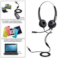 USB Headset or 3.5mm Computer Headphone Noise Cancelling and Hands-Free with Mic, PChero Stereo Wired Headset for PC Cellphone Tablet - Binaural