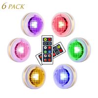 LEASTYLE Wireless LED Puck Lights with Remote Control, RGBW 12 Colors Changing Under Cabinet Lighting,Battery Operated Closet Light, Multicolor Lights for Bedroom,Bathroom,Kitchen,Hallowmas