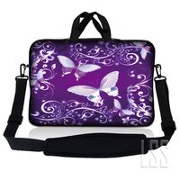 LSS 10.2" Sleeve Bag with Handle & Adjustable Shoulder Strap, Purple Butterfly