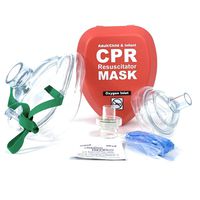 WNL Products FAK5000GI-RED Adult/Child & Infant Pocket CPR Rescue Resuscitation Mask Kit with One Way Valve and Belt Clip in Hard Red Case